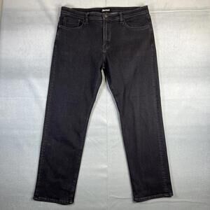 Revtown Automatic Jeans Mens 38x30 Black Dark Wash Stretch Relaxed Denim
